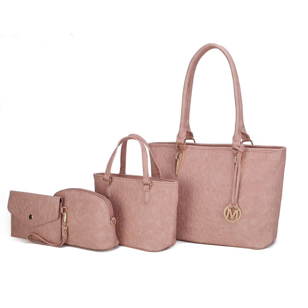 Sac à main Edelyn embossé Signature 4 pièces pour femmes