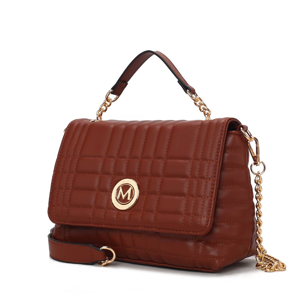 Sac à bandoulière pour femme en cuir végétalien matelassé