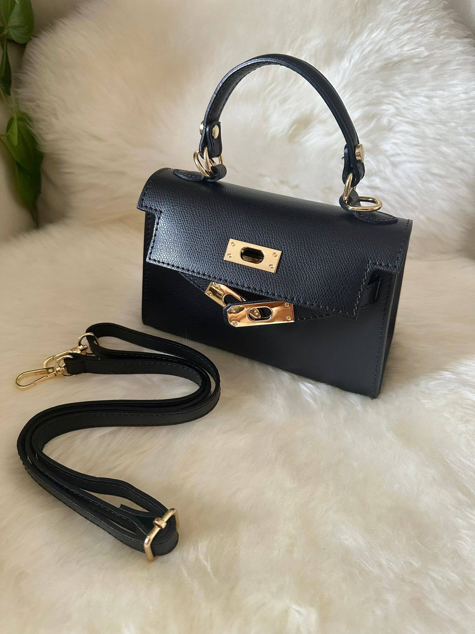 Sac à main MINI K en cuir véritable