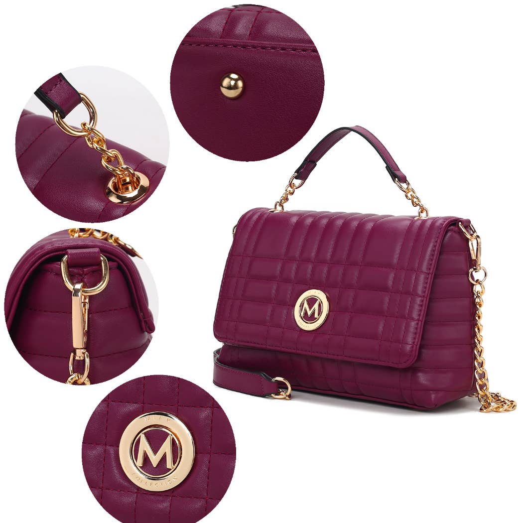 Sac à bandoulière pour femme en cuir végétalien matelassé