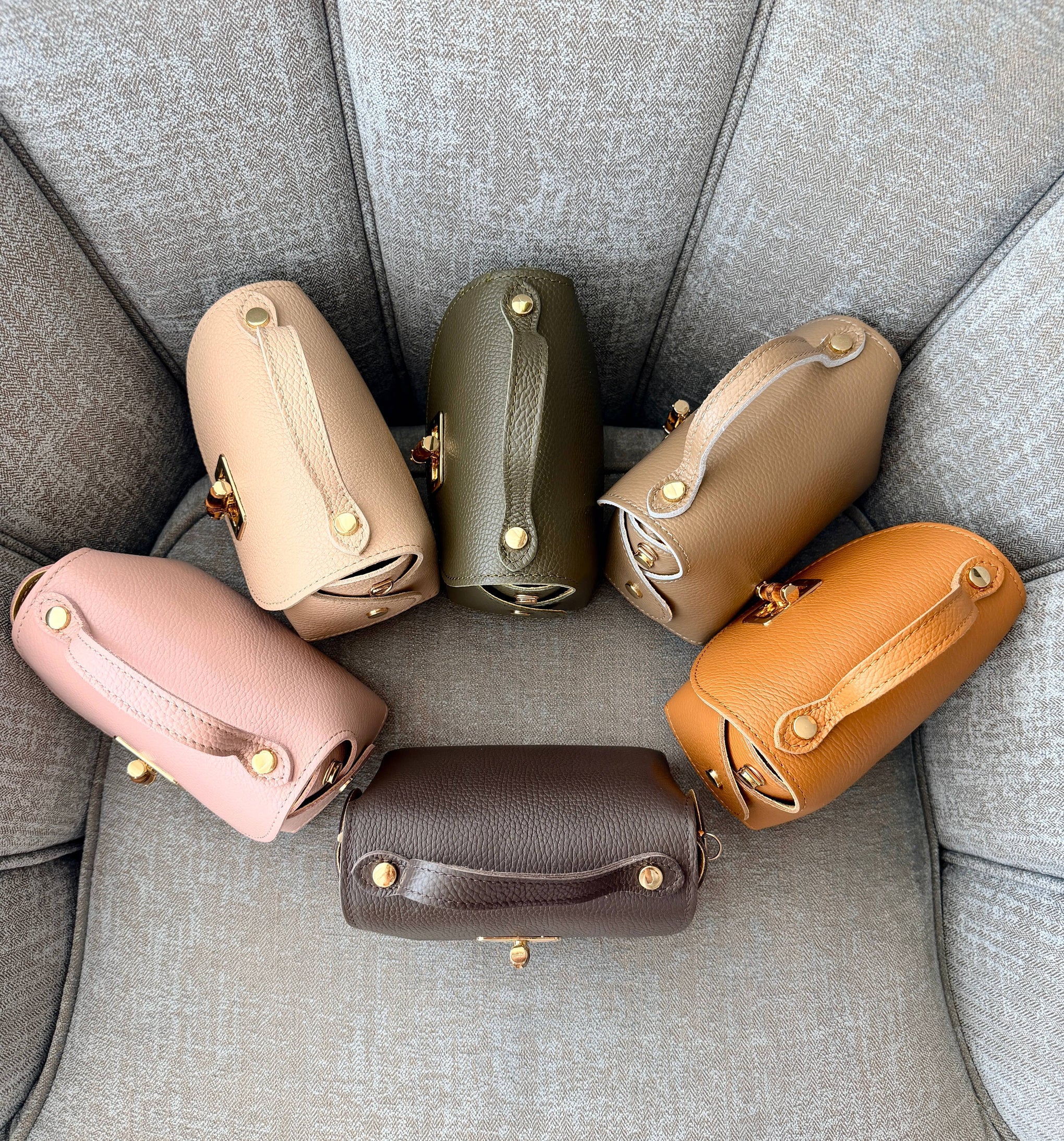 Mini-sac Ginevra en cuir véritable martelé