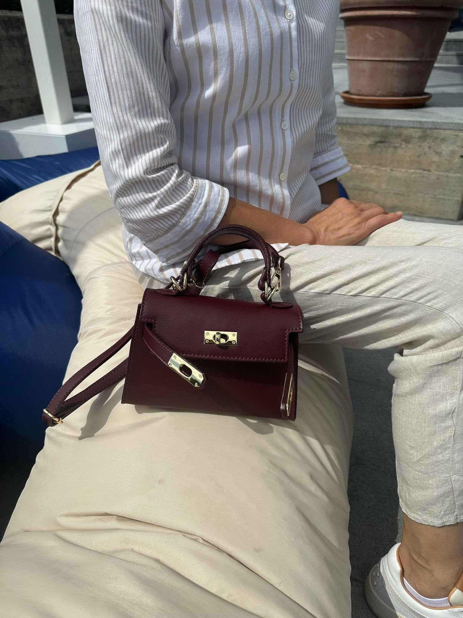 Sac à main MINI K en cuir véritable