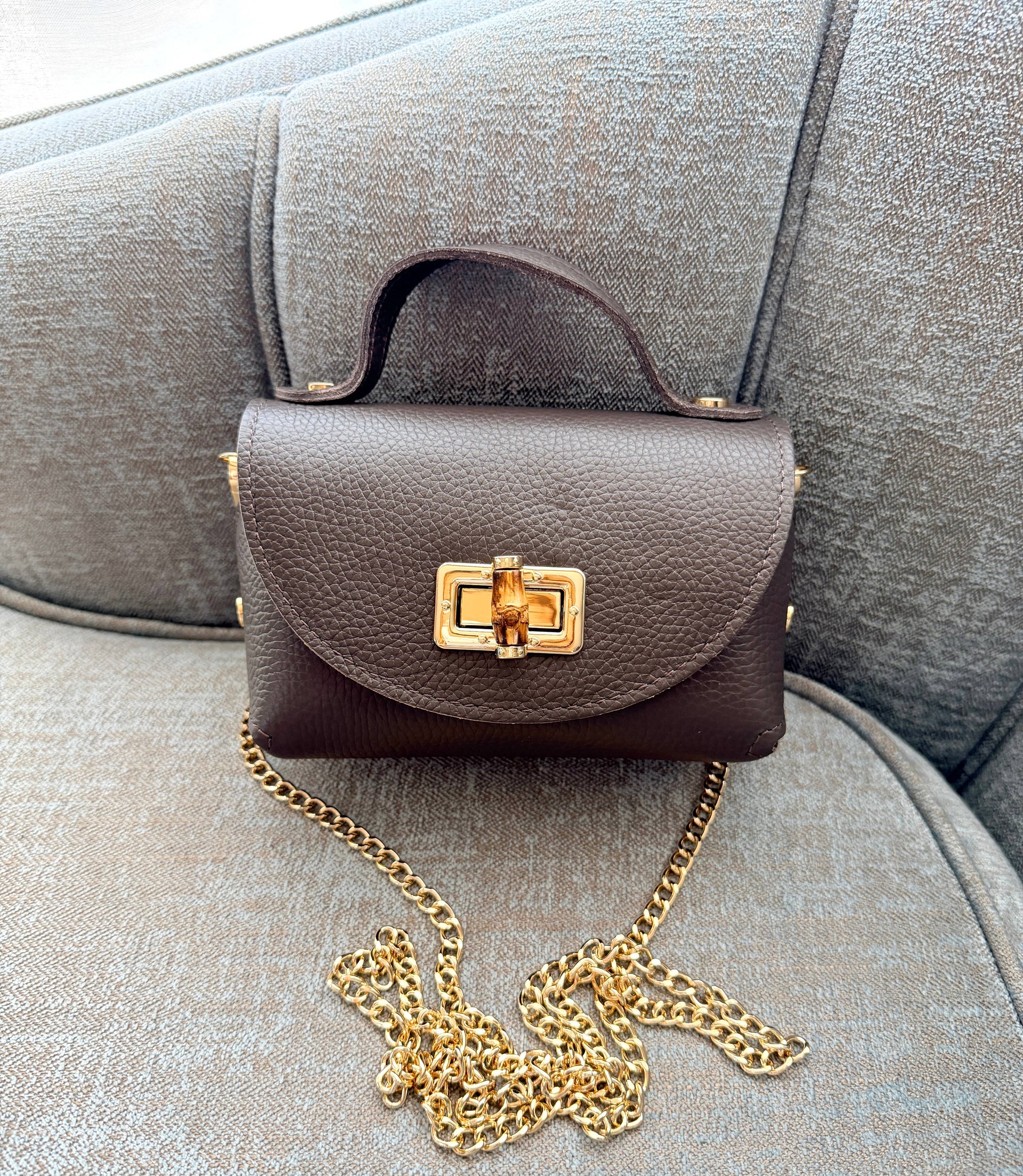 Mini-sac Ginevra en cuir véritable martelé