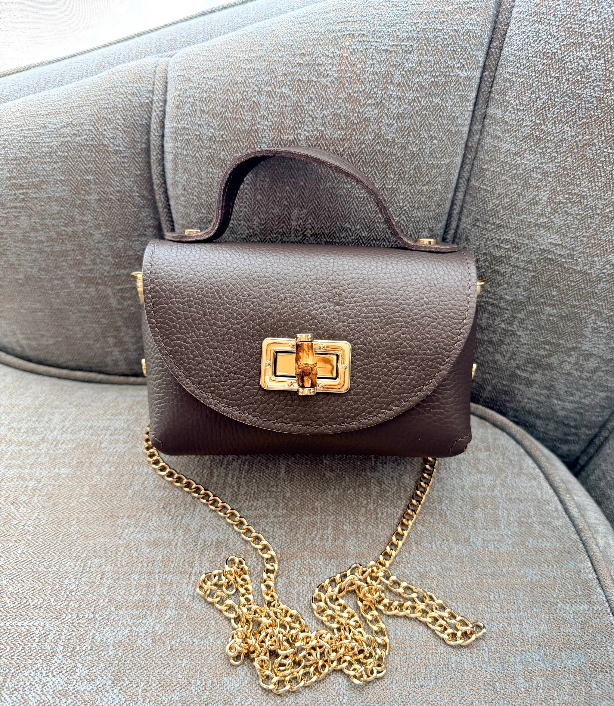 Mini-sac Ginevra en cuir véritable martelé