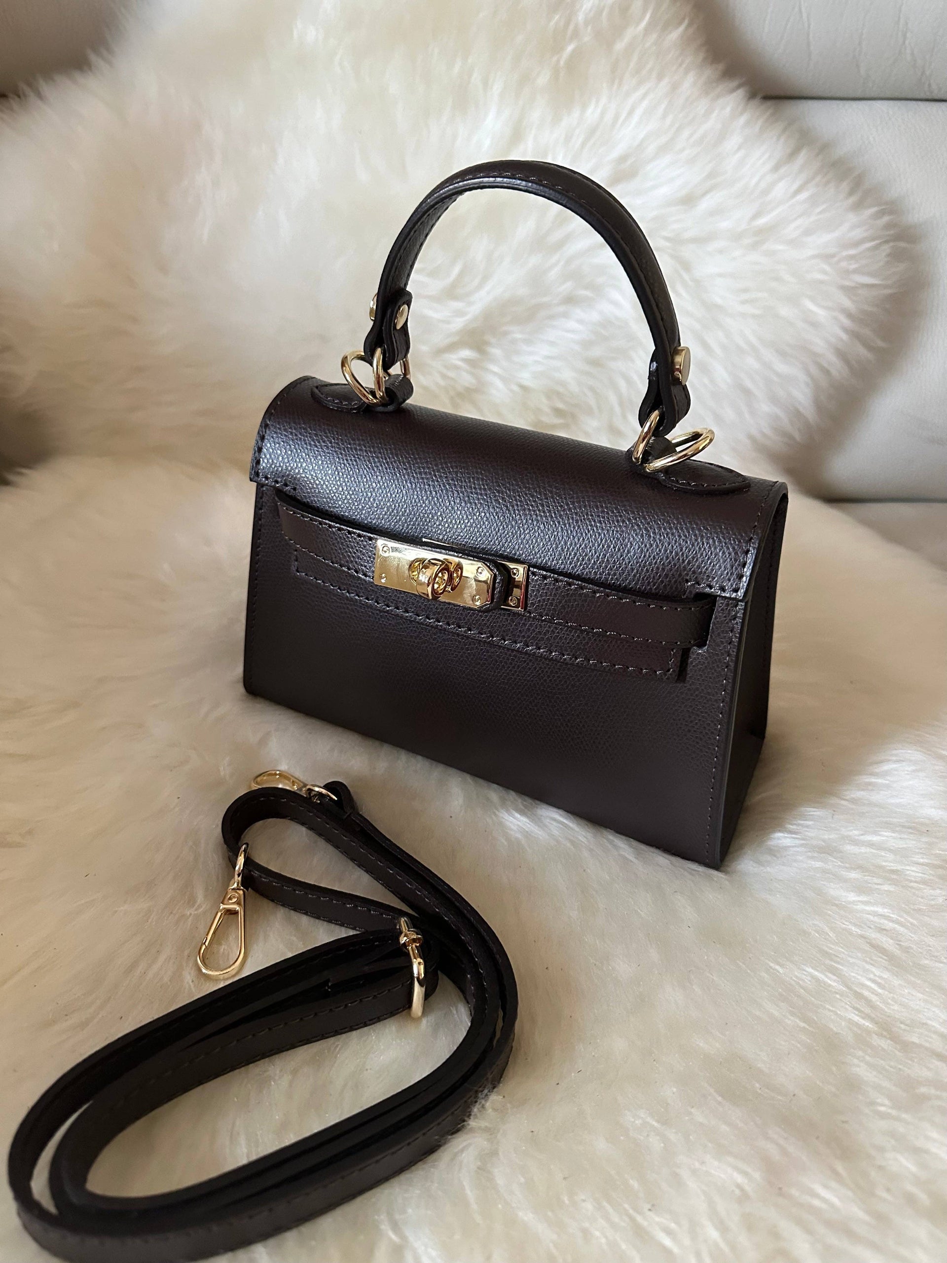 Sac à main MINI K en cuir véritable