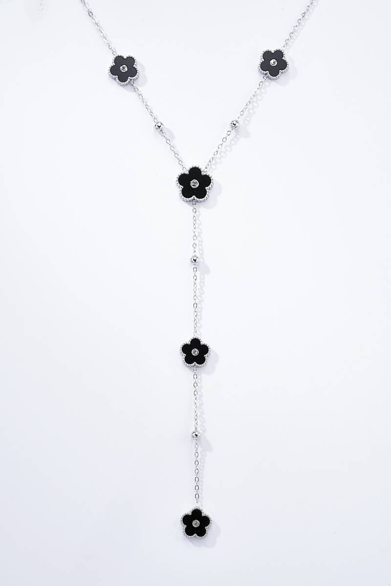 Collier fleurs en acier inoxydable