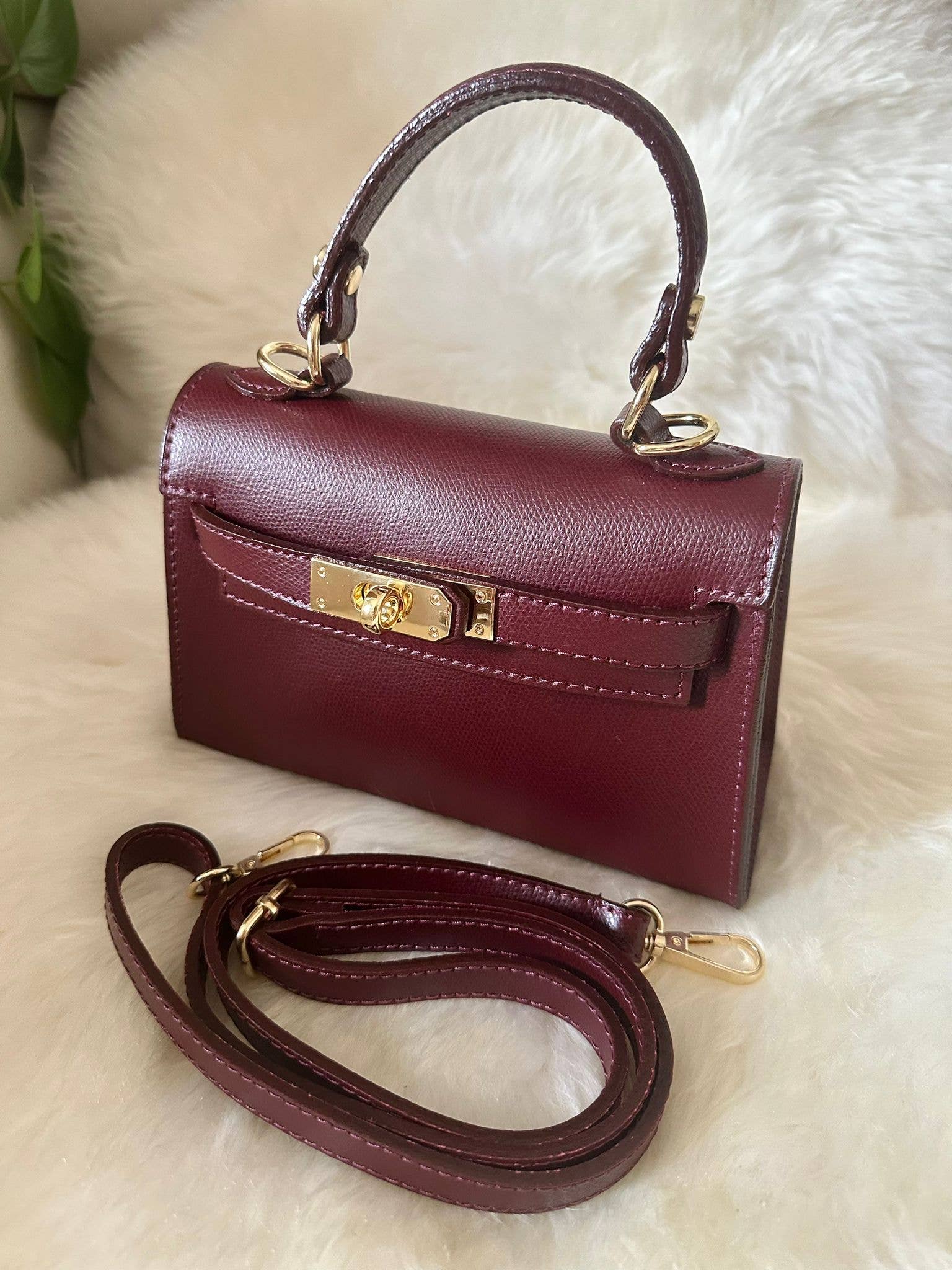 Sac à main MINI K en cuir véritable