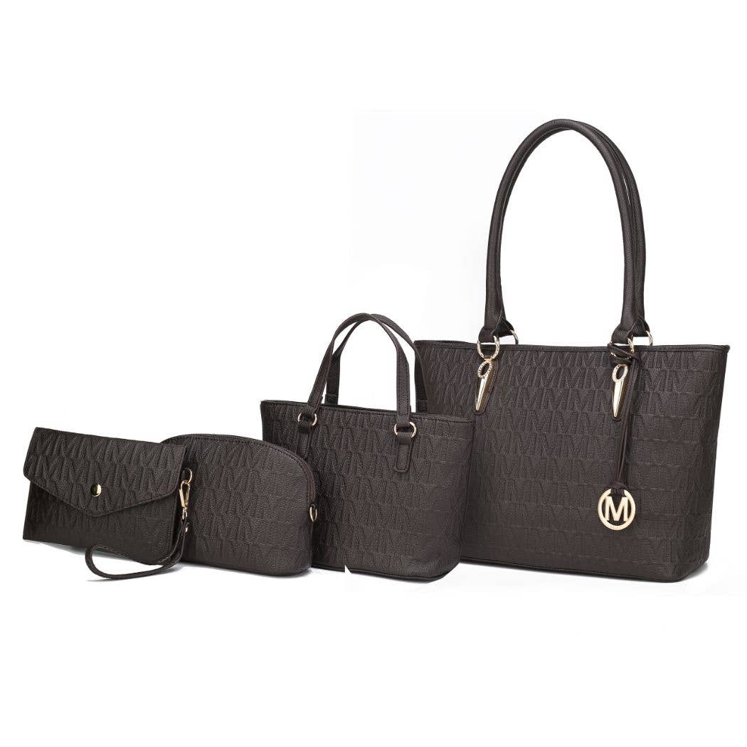 Sac à main Edelyn embossé Signature 4 pièces pour femmes