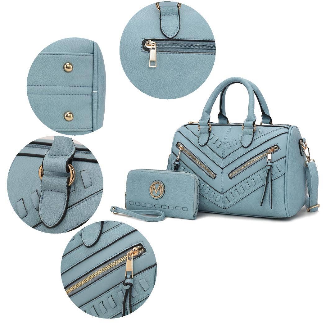 Sac à main Lara en cuir végétalien pour femmes avec portefeuille