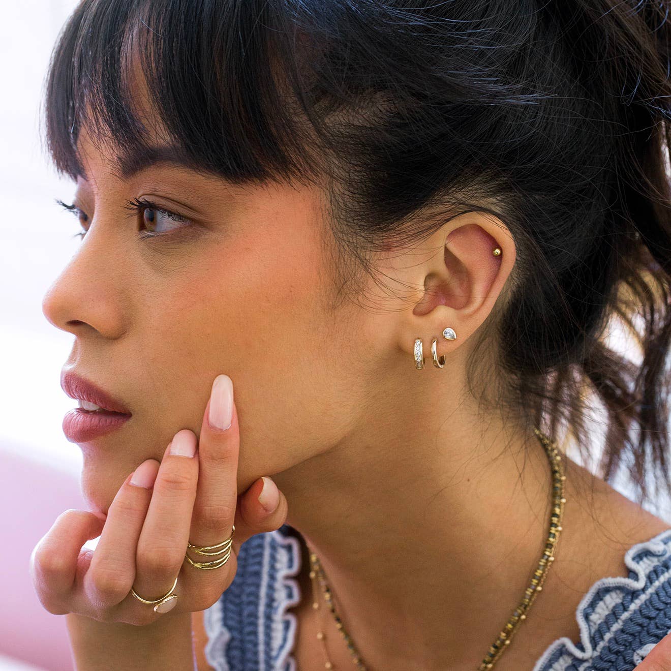 Boucles d'oreilles argent 925 mini créoles
