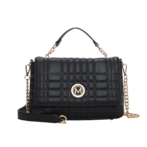 Sac à bandoulière pour femme en cuir végétalien matelassé